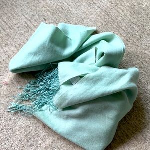 Cashmere and Silk wrap 22”x80” Mint Green